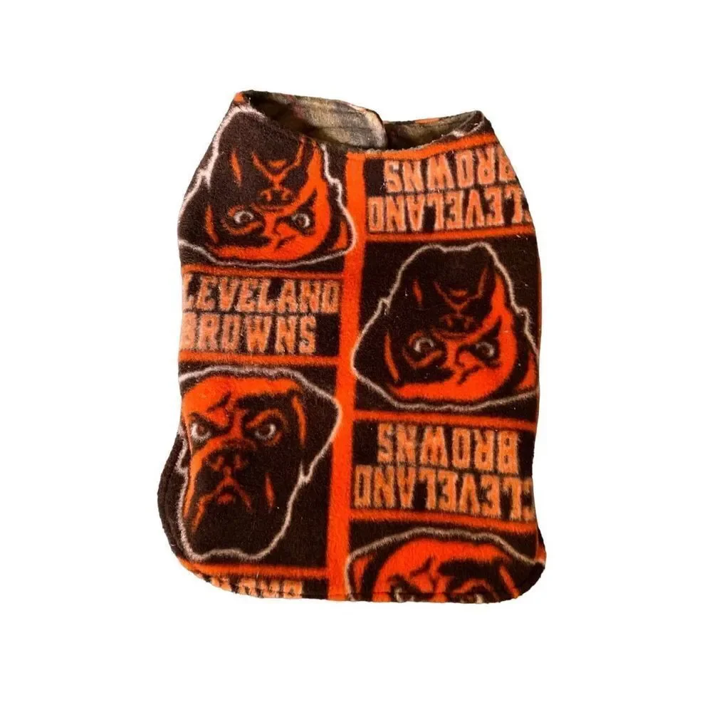 Cleveland Browns football fleece outdoor dog sweater size XS